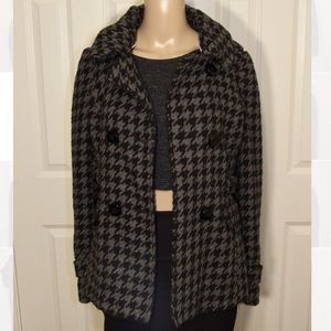 Black and Grey Winter Coat Detachable Hood